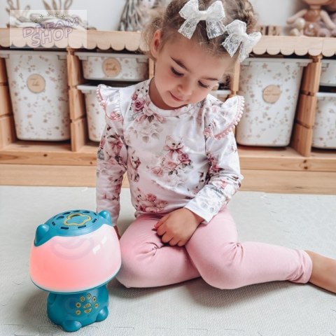 WOOPIE Multifunkcyjna Lampka RGB Głośnik Bluetooth Karaoke Modulator Głosu Karta SD AUX Turkusowa