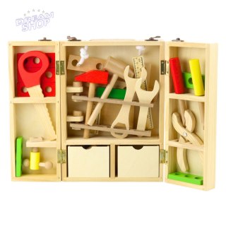 Zestaw Małego Majsterkowicza Drewniana Skrzynka Z Narzędziami 35 el.