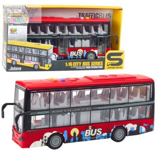 Autobus Miejski Piętrowy 1:16 Napęd Światła Dźwięki Czerwony