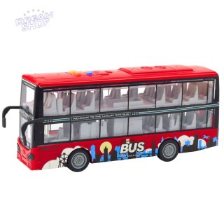 Autobus Miejski Piętrowy 1:16 Napęd Światła Dźwięki Czerwony