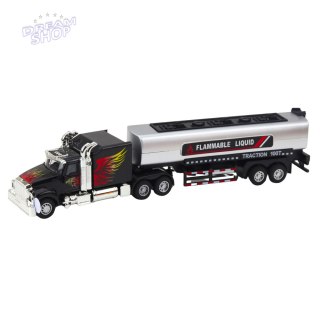 Ciężarówka Cysterna Transport Drewna Napęd Pull-Back Światła Dźwięki 1:36