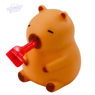 Gniotek Kapibara Z Trąbką Piszczałka Figurka Brązowa 7cm