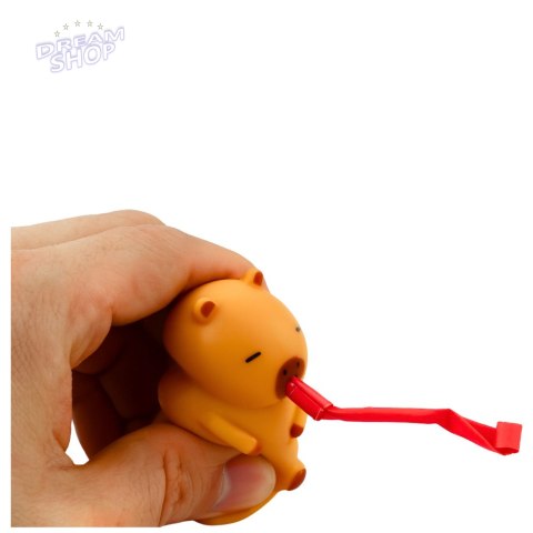 Gniotek Kapibara Z Trąbką Piszczałka Figurka Brązowa 7cm