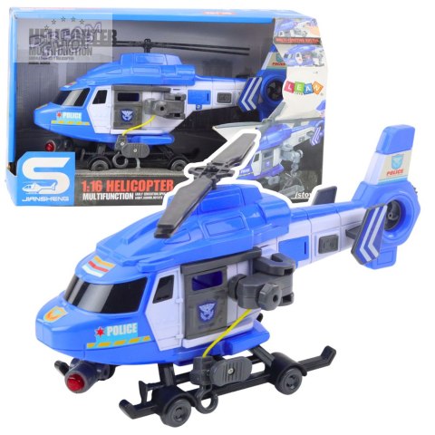 Helikopter Policyjny Hak Nosze Światła Dźwięki Niebieski 1:16