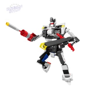 Klocki Konstrukcyjne Auto Sportowe Wyścigówka Robot 2w1 Biały 341 el.