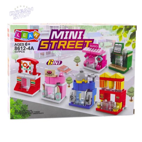 Klocki Konstrukcyjne Mini Street 6w1 Miasteczko Sklepy Budynki 137 el.