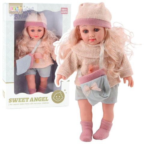 Lalka Sweet Angel W Wełnianym Sweterku Z Grzybkiem Torebka Czapka 36cm