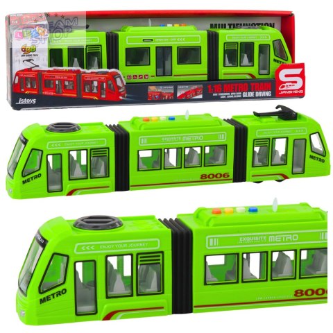 Metro Miejskie Tramwaj Otwierane Drzwi Światła Dźwięki Zielony 1:16