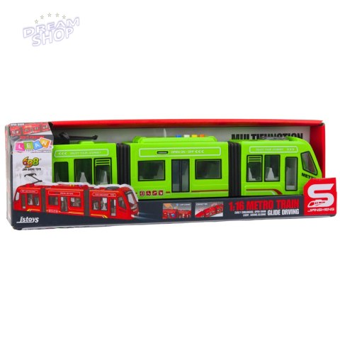 Metro Miejskie Tramwaj Otwierane Drzwi Światła Dźwięki Zielony 1:16