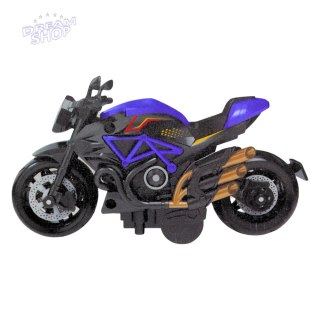 Motocykl Do Składania Skręcania Metal 1:14 DIY Czarno-Niebieski