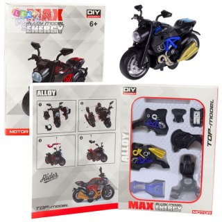 Motocykl Do Składania Skręcania Metal 1:14 DIY Niebieski