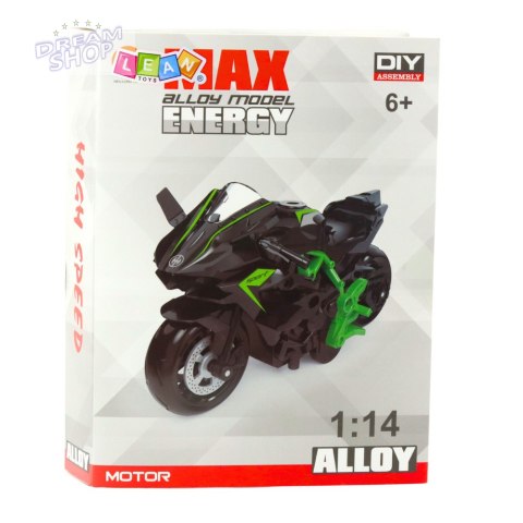 Motocykl Do Składania Skręcania Metal 1:14 DIY Zielono-Czerwony
