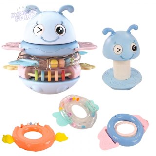 WOOPIE Baby Wańka Wstańka Zabawka Sensoryczna 2w1 Grzechotka Gryzak