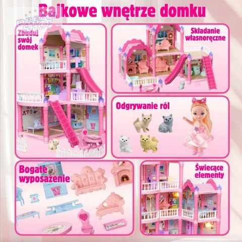 WOOPIE Domek dla Lalek Villa z Akcesoriami i Lalką 296el.