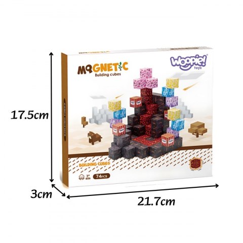 WOOPIE Klocki Magnetyczne Bloczki Sześciany Piksele Mine Craft 74el.