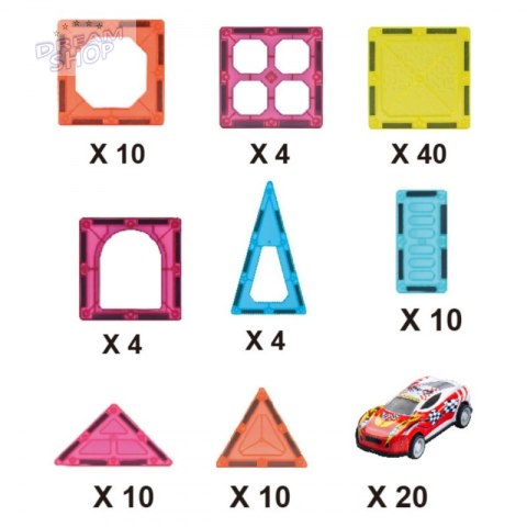 WOOPIE Magnetyczne Klocki Konstrukcyjne 7,5 cm Parking 112 el