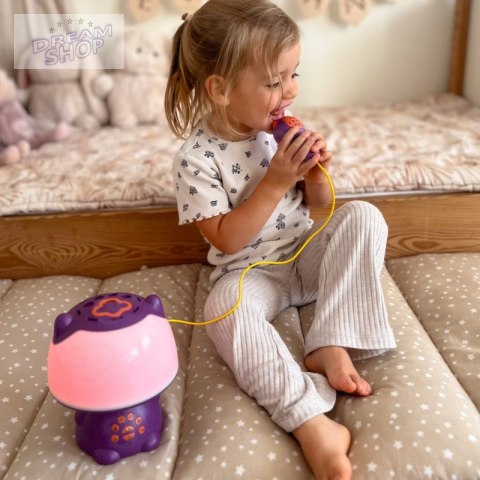 WOOPIE Multifunkcyjna Lampka RGB Głośnik Bluetooth Karaoke Modulator Głosu Karta SD AUX Fioletowa