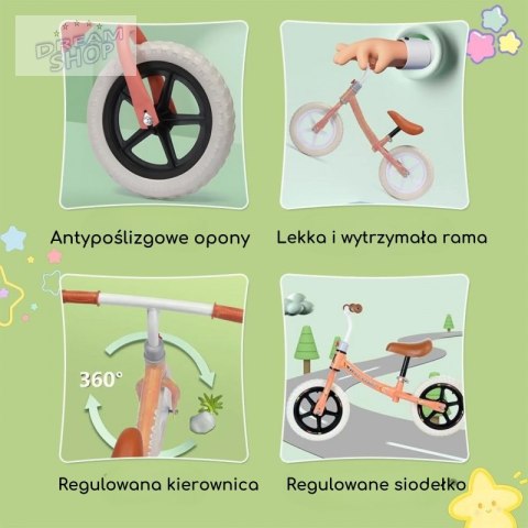 WOOPIE Rowerek Biegowych Dziecięcy Pomarańczowy - Lekki, Bezpieczny, Wytrzymały
