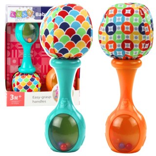 Zestaw Grzechotki Z Miękką Piłeczką Wzorki Pomarańczowa Zielona 2szt