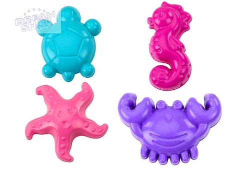 Foremki Morskie Do Piasku 4 Sztuki Krab Żółw Rozgwiazda Konik Żółty Zielony Foremki Morskie Do Piasku 4 Sztuki Krab Żółw Rozgwiazda Konik Żółty Zielony