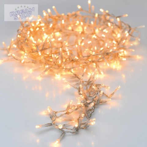 LAMPKI CHOINKOWE ŁAŃCUCH ŚWIETLNY 120 LED TIMER CIEPŁY BIAŁY PRZEŹROCZYSTY PRZEWÓD