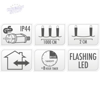 LAMPKI CHOINKOWE ŁAŃCUCH ŚWIETLNY 500 LED FLASH BIAŁE