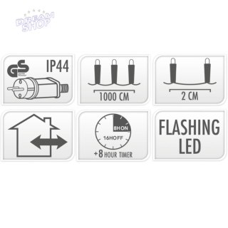 LAMPKI CHOINKOWE ŁAŃCUCH ŚWIETLNY 500 LED FLASH CIEPŁY BIAŁY