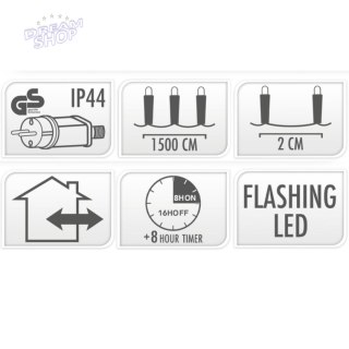 LAMPKI CHOINKOWE ŁAŃCUCH ŚWIETLNY 750 LED FLASH BIAŁE