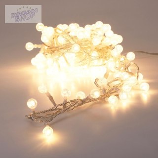ŚWIATŁA LED Z DEKORACYJNĄ KULKĄ 120 LED CIEPŁY BIAŁY
