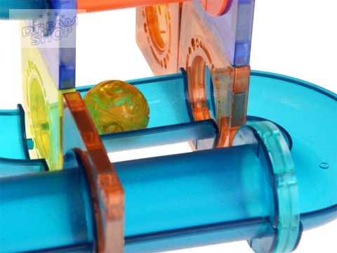 ŚWIECĄCE Klocki magnetyczne 3D - Zbuduj tor kulkowy KULODROM 116-ele ZA5894