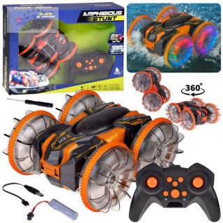 Samochód AMFIBIA 2w1 Stunt r/c zdalnie sterowany Jeździ Pływa Świeci RC0735
