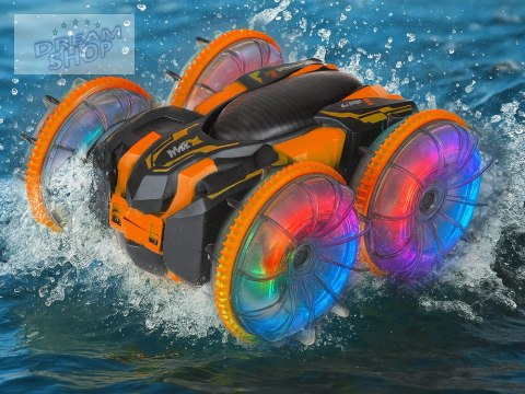 Samochód AMFIBIA 2w1 Stunt r/c zdalnie sterowany Jeździ Pływa Świeci RC0735