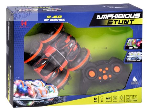 Samochód AMFIBIA 2w1 Stunt r/c zdalnie sterowany Jeździ Pływa Świeci RC0735
