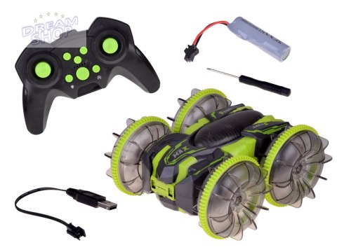 Samochód AMFIBIA 2w1 Stunt r/c zdalnie sterowany Jeździ Pływa Świeci RC0735