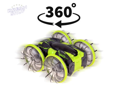 Samochód AMFIBIA 2w1 Stunt r/c zdalnie sterowany Jeździ Pływa Świeci RC0735