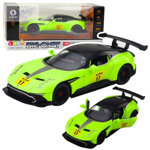 Samochód Sportowy Z Napędem Pull-Back Światła Dźwięki Zielony 1:22