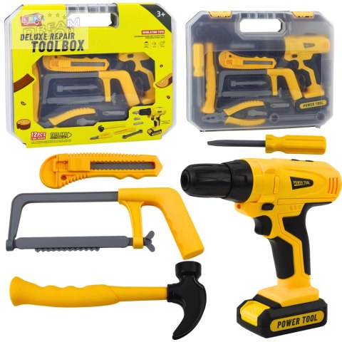 Zestaw Majsterkowicza Wiertarko-Wkrętarka Narzędzia Światła Dźwięki Walizka
