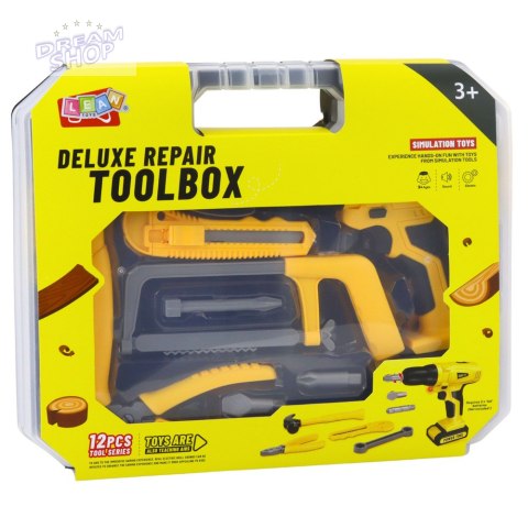 Zestaw Majsterkowicza Wiertarko-Wkrętarka Narzędzia Światła Dźwięki Walizka