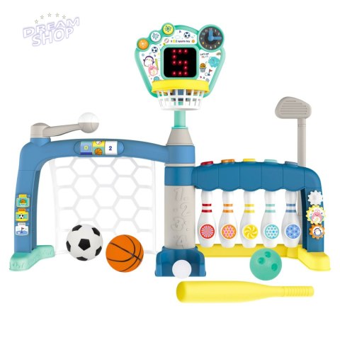 Zestaw Sportowy Wielofunkcyjna Bramka Dla Malucha Tablica LED 5w1