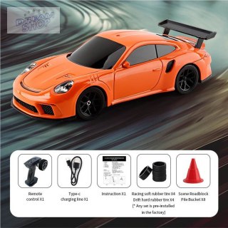 Autko R/C do Driftu 1:43 Pomarańczowe + Akcesoria