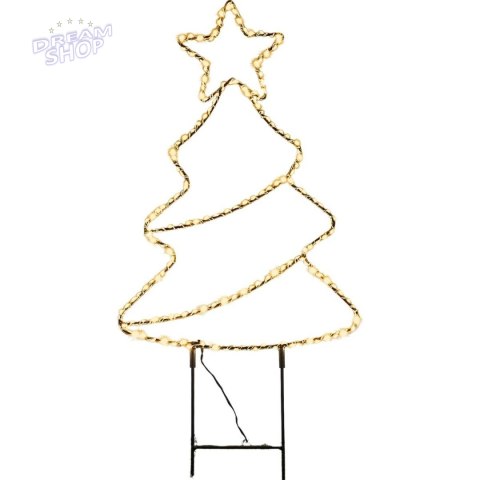 CHOINKA OGRODOWA STOJAK CIEPŁY BIAŁY LAMPKI LED NA BATERIE 28,5x69,5CM LUCA