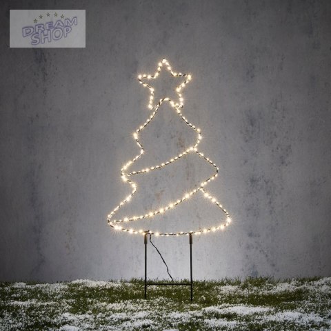 CHOINKA OGRODOWA STOJAK CIEPŁY BIAŁY LAMPKI LED NA BATERIE 28,5x69,5CM LUCA