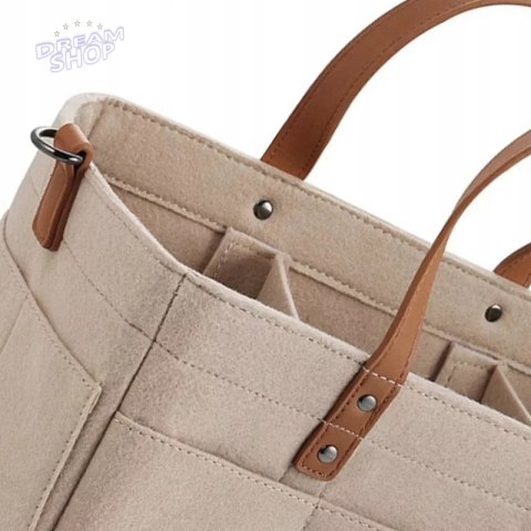 Duży Filcowy Organizer Beżowy XXL Dla Mamy i Maluszka Na Pieluszki i Akcesoria TF3