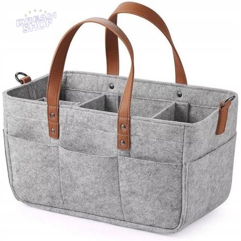 Duży Filcowy Organizer Szary XXL Dla Mamy i Maluszka Na Pieluszki i Akcesoria TF1