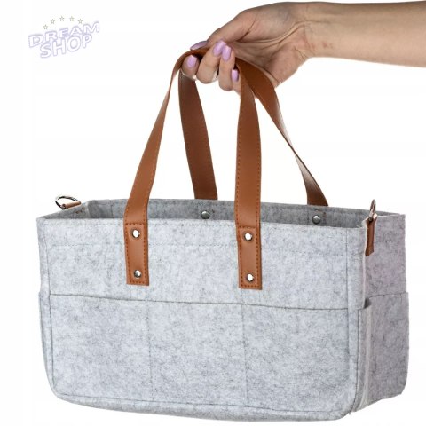 Duży Filcowy Organizer Szary XXL Dla Mamy i Maluszka Na Pieluszki i Akcesoria TF1