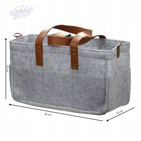 Duży Filcowy Organizer Szary XXL Dla Mamy i Maluszka Na Pieluszki i Akcesoria TF1