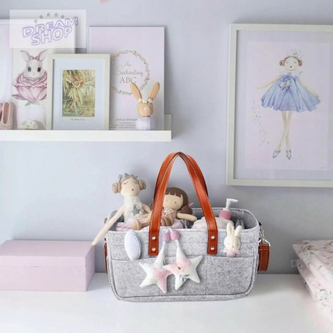 Duży Filcowy Organizer Szary XXL Dla Mamy i Maluszka Na Pieluszki i Akcesoria TF1