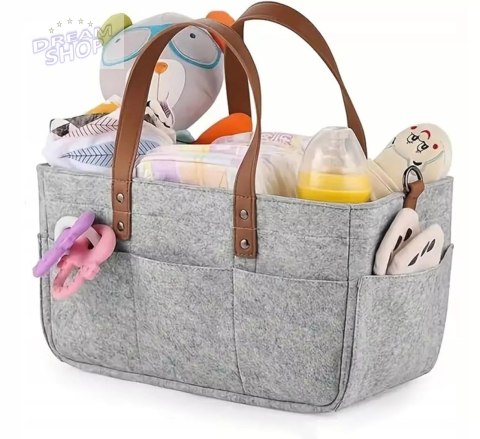 Duży Filcowy Organizer Szary XXL Dla Mamy i Maluszka Na Pieluszki i Akcesoria TF1