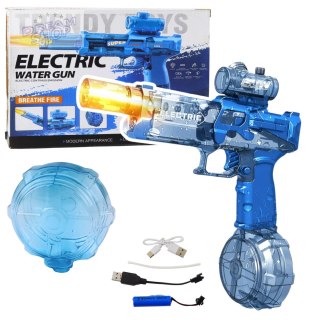 Elektryczny Pistolet Broń na Wodę Akumulator Światła Niebieski