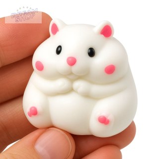 Gniotek Miękki Chomik Sensoryczny Antystersowy Squishy Biały 5cm
